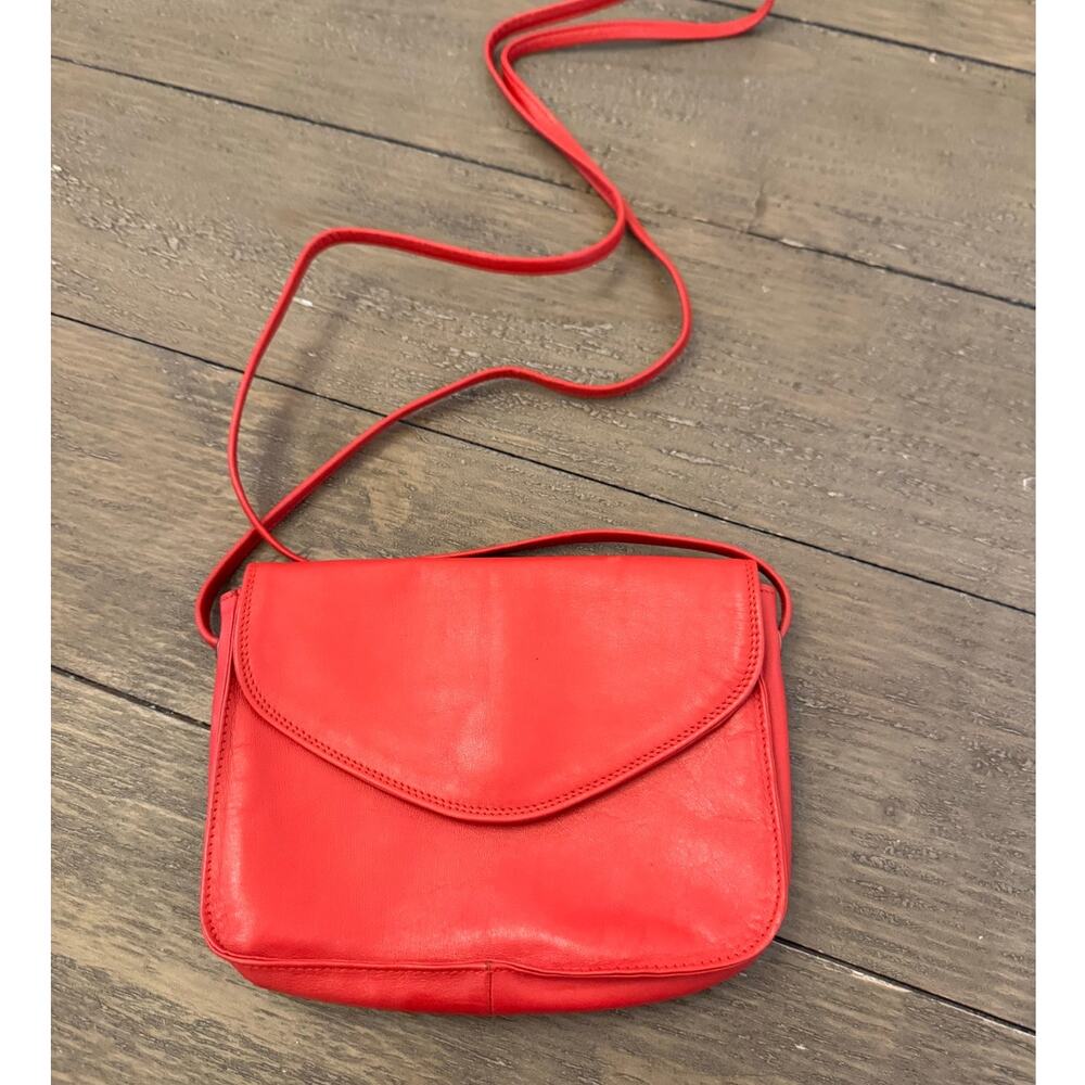 Tula Crossbody Bag Tomato Red Small Adjustable Leather Simple Retro Disney